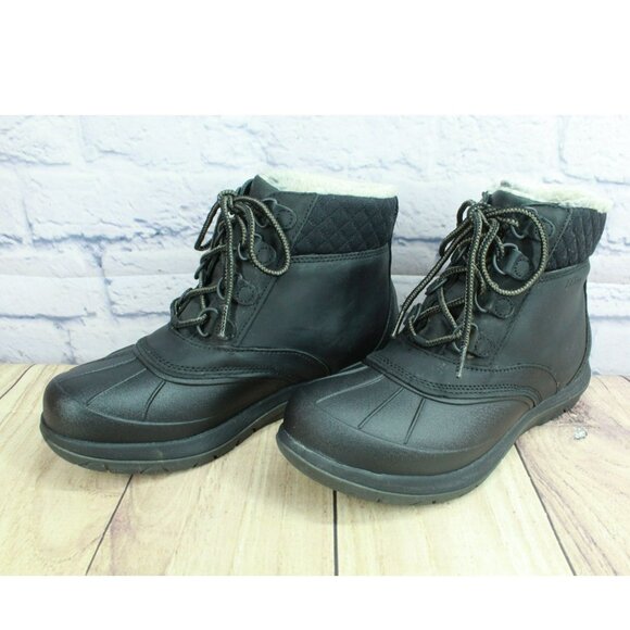 LL Bean Storm Chaser 5 Black Leather Waterproof Insulated Duck Boots Size 8.5 M - Picture 2 of 10